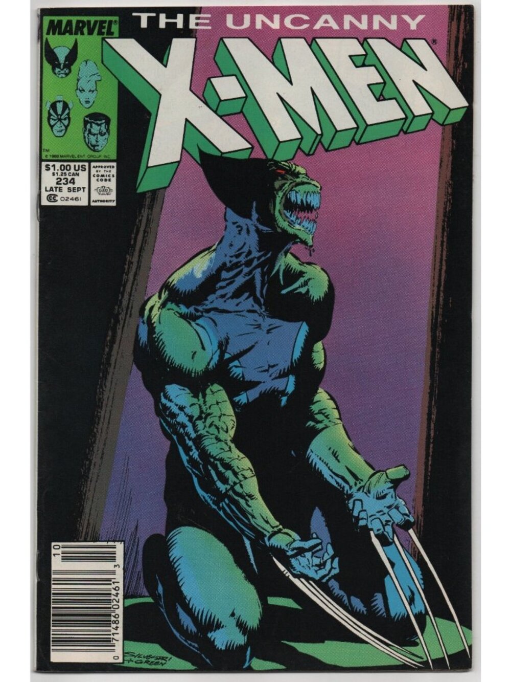Uncanny X-Men 234 Marvel Comics 1988 VF- 7.5 Newsstand Wolverine Brood